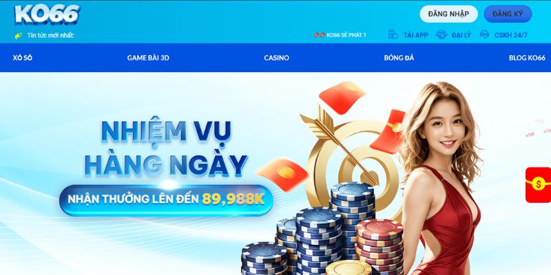 Vô link web chính thức của KO66
