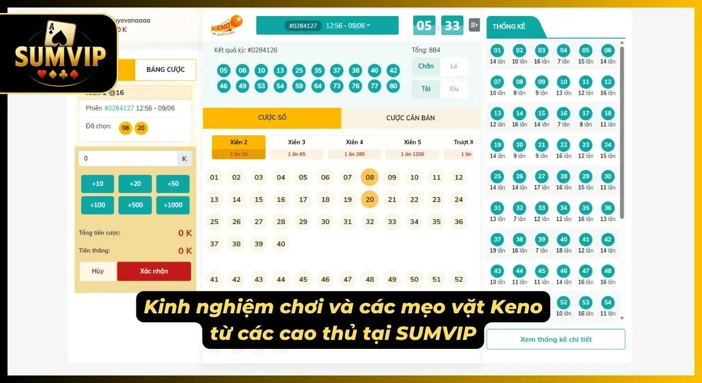 Bí kíp để chơi Keno một cách hiệu quả tại cổng game