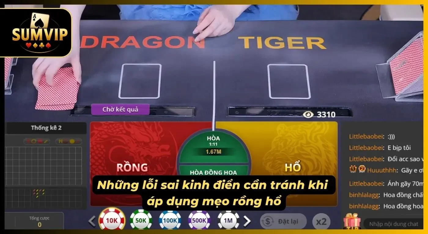 Nhận diện và loại bỏ hoàn toàn các lỗi sai tâm lý khi áp dụng cách chơi sảnh rồng hổ