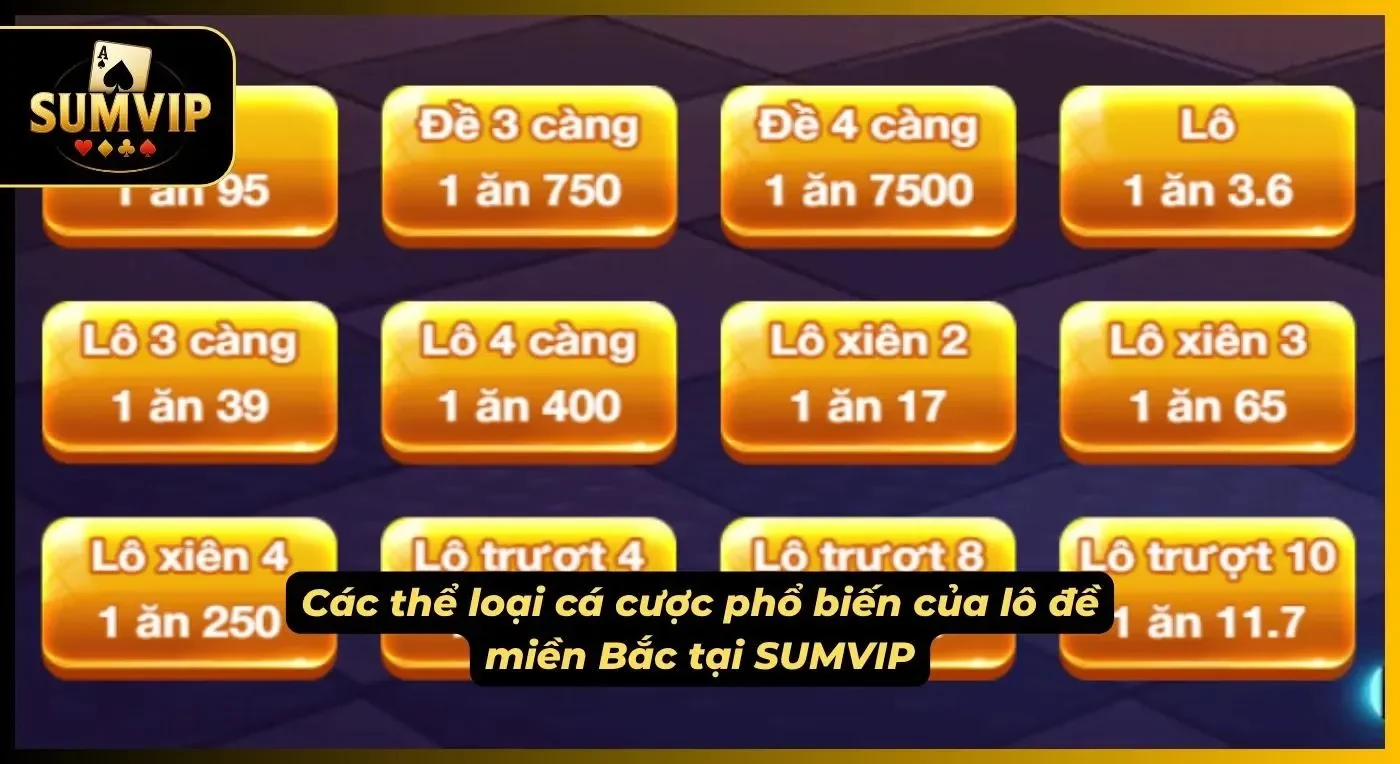 Các thể loại dạng cược miền Bắc phổ biến