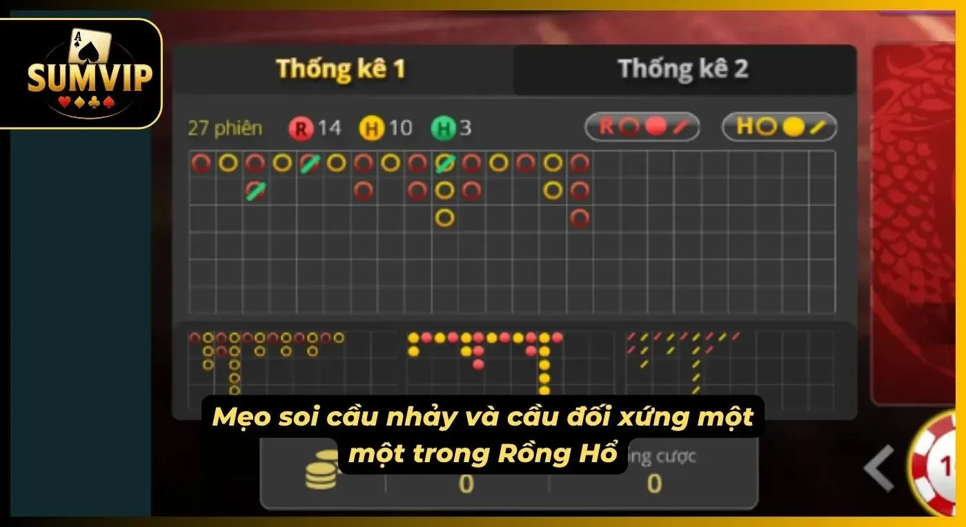 Mẹo giúp anh em soi cầu nhảy và cầu đối xứng khi chơi sảnh casino Rồng Hổ